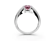 Tension Engagement Ring Setting for Fancy Pink Emerald Cut Center with Wide Tapered Band and Tension Head in Sterling Silver