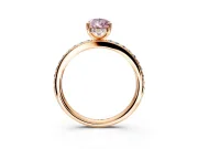 Solitaire Engagement Ring Setting for Fancy Pink Pear-Shaped Center with Fine Pave Band and Prong Head in Rose Gold