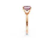 Minimalist Solitaire Engagement Ring Setting for Fancy Pink Asscher Cut Center with Thin Band and Prong Head in Rose Gold