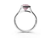 Solitaire Engagement Ring Setting for Fancy Pink Princess Cut Center with V Split Shank and Bezel Head in White Gold