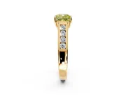 Solitaire Engagement Ring Setting for Fancy Yellow Cushion Cut Center with Round Cut Channel Band and Prong Head in Yellow Gold