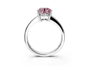 Solitaire Engagement Ring Setting for Fancy Pink Round Cut Center with Channel-Set Accent Band and Prong Head in Platinum
