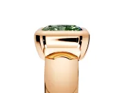 Solitaire Engagement Ring Setting for Fancy Green Radiant Cut Center with Wide Band and Bezel Head in Rose Gold