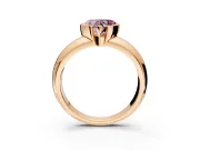 Tension Engagement Ring Setting for Fancy Pink Heart-Shaped Center with Wide Flat Band and Tension Head in Rose Gold