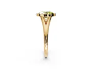 Solitaire Engagement Ring Setting for Fancy Yellow Oval Center with V Split Shank and Bezel Head in Yellow Gold