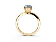 Solitaire Engagement Ring Setting for Fancy Blue Oval Center with Plain Band and Tulip Prong Head in Yellow Gold
