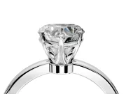 Solitaire Engagement Ring Setting for Heart-Shaped Center with Plain Band and Tulip Prong Head in Sterling Silver