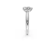 Solitaire Engagement Ring Setting for Pear-Shaped Center with Reverse Tapered Band and Prong Head in Platinum