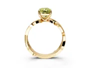 Solitaire Engagement Ring Setting for Fancy Yellow Radiant Cut Center with Pave and Plain Crossover Band and Prong Head in Yellow Gold