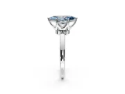 Solitaire Engagement Ring Setting for Fancy Blue Marquise Center with Plain Band and Tulip Prong Head in White Gold