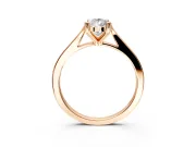 Solitaire Engagement Ring Setting for Pear-Shaped Center with Tapered Shoulders and Prong Head in Rose Gold