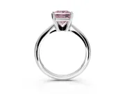 Solitaire Engagement Ring Setting for Fancy Pink Princess Cut Center with Knife Ridge Band and Claw Prong Head in Platinum
