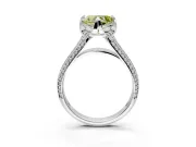 Solitaire Engagement Ring Setting for Fancy Yellow Heart-Shaped Center with Accented Split Shank and Prong Head in Sterling Silver