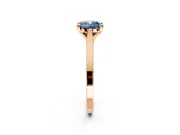 Solitaire Engagement Ring Setting for Fancy Blue Cushion Cut Center with Tapered Shoulders and Prong Head in Rose Gold