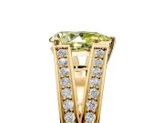 Split Shank Engagement Ring Setting for Fancy Yellow Pear-Shaped Center with Pave Split Shank and Prong Head in Yellow Gold