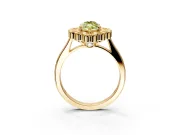 Cluster Halo Engagement Ring Setting for Fancy Yellow Marquise Center with Milgrain Bezel Accents and Prong Head in Yellow Gold
