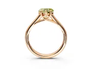 Solitaire Engagement Ring Setting for Fancy Yellow Heart-Shaped Center with Cathedral Band and Prong Head in Rose Gold