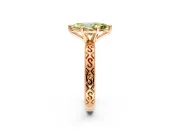 Solitaire Engagement Ring Setting for Fancy Yellow Marquise Center with Scrollwork Band and Prong Head in Rose Gold