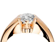 Tension Engagement Ring Setting for Marquise Center with Wide Tapered Band and Tension Head in Rose Gold