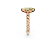 Rope Engagement Ring Setting for Fancy Yellow Marquise Center with Accent Shoulders and Prong Head in Rose Gold