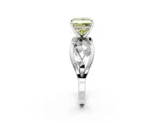 Solitaire Engagement Ring Setting for Fancy Yellow Princess Cut Center with Criss-Cross Accent Band and Prong Head in Sterling Silver