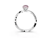 Side Accent Engagement Ring Setting for Fancy Pink Marquise Center with Accent Shoulders and Prong Head in White Gold