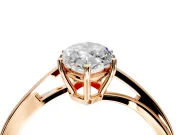 Solitaire Engagement Ring Setting for Marquise Center with Plain Bypass Twist Band and Prong Head in Rose Gold