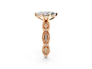 Solitaire Engagement Ring Setting for Marquise Center with Marquise Panel Band and Prong Head in Rose Gold