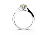Solitaire Engagement Ring Setting for Fancy Yellow Pear-Shaped Center with Tapered Shoulders and Prong Head in Sterling Silver