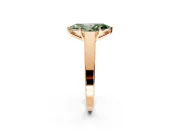 Solitaire Engagement Ring Setting for Fancy Green Marquise Center with Tapered Split Shoulders and Prong Head in Rose Gold