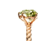 Solitaire Engagement Ring Setting for Fancy Yellow Heart-Shaped Center with Plain Twisted Rope Band and Prong Head in Rose Gold