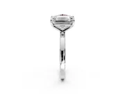 Fancy Pink Round Cut and Emerald Cut Lab-Grown Diamond Toi et Moi Engagement Ring with Prong-Set Stones in Sterling Silver