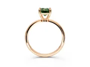 Minimalist Solitaire Engagement Ring Setting for Fancy Green Emerald Cut Center with Thin Band and Prong Head in Rose Gold