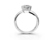 Tension Engagement Ring Setting for Princess Cut Center with Wide Flat Band and Tension Head in Sterling Silver