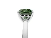 Solitaire Engagement Ring Setting for Fancy Green Cushion Cut Center with Basket Rail and Prong Head in Sterling Silver