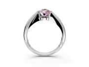 Tension Engagement Ring Setting for Fancy Pink Pear-Shaped Center with Wide Tapered Band and Tension Head in White Gold