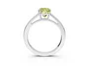 Solitaire Engagement Ring Setting for Fancy Yellow Cushion Cut Center with Open Cathedral Shoulders and Prong Head in Sterling Silver