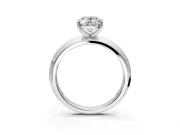 Solitaire Engagement Ring Setting for Oval Center with Wide Knife Ridge Band and Prong Head in Sterling Silver