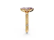 Rope Engagement Ring Setting for Fancy Pink Marquise Center with Accent Shoulders and Prong Head in Yellow Gold
