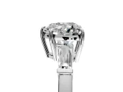 3 Stone Engagement Ring Setting for Heart-Shaped Center with Baguette Accents and Prong Head in Sterling Silver