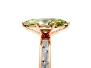 Solitaire Engagement Ring Setting for Fancy Yellow Marquise Center with Channel Baguette Band and Prong Head in Rose Gold