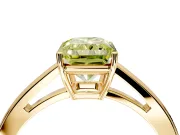 Solitaire Engagement Ring Setting for Fancy Yellow Radiant Cut Center with Open Cathedral Shoulders and Prong Head in Yellow Gold