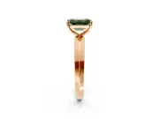 Solitaire Engagement Ring Setting for Fancy Green Emerald Cut Center with Wide Knife Ridge Band and Prong Head in Rose Gold