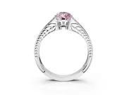 Split Shank Engagement Ring Setting for Fancy Pink Pear-Shaped Center with Pave Split Shank and Prong Head in Platinum