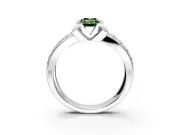 Bezel Engagement Ring Setting for Fancy Green Emerald Cut Center with Wide Channel-Set Band and Bezel Head in Platinum