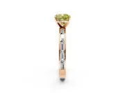 Solitaire Engagement Ring Setting for Fancy Yellow Cushion Cut Center with Channel Baguette Band and Prong Head in Rose Gold