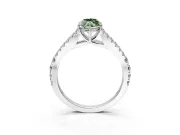 Solitaire Engagement Ring Setting for Fancy Green Marquise Center with Pave Split Shank and Prong Head in Sterling Silver