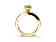 Solitaire Engagement Ring Setting for Fancy Yellow Radiant Cut Center with Channel-Set Accents and Prong Head in Yellow Gold