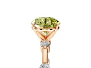 Solitaire Engagement Ring Setting for Fancy Yellow Round Cut Center with Bezel Station Band and Prong Head in Rose Gold