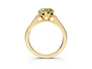 Solitaire Engagement Ring Setting for Fancy Yellow Heart-Shaped Center with Channel Accents and Prong Head in Yellow Gold